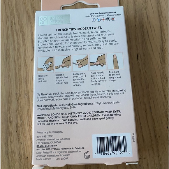 🆕 Salon Perfect Modern French Short Black Nail
Set🆕 - Picture 4 of 4